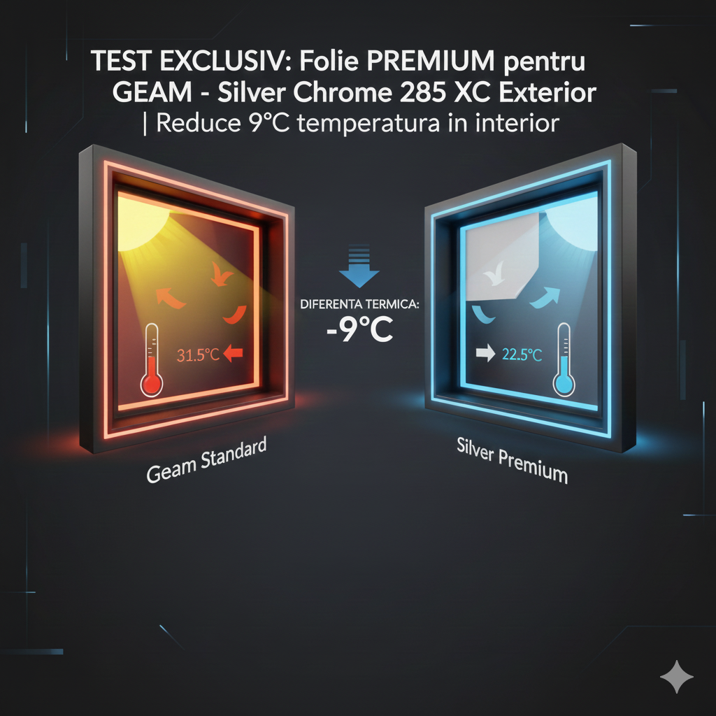 infografic test folie geamuri Chrome 285 XC de exterior